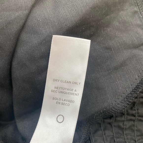 SOLD FRAME Smocked Zip Front Black Linen Jacket - Picture 9 of 9